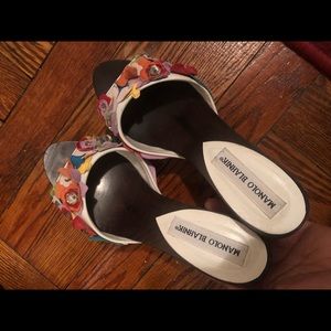 Manolo Blahnik Wooden Heel Sandals